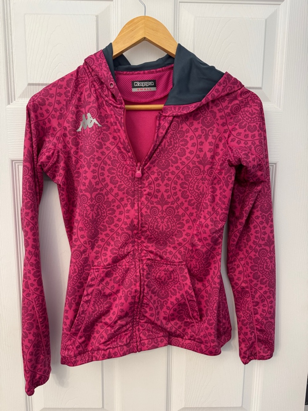 Kappa Magenta Patterned Hooded Zip Jacket